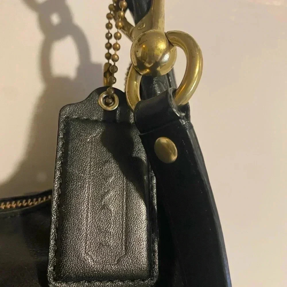 Coach Black leather crossbody handbag